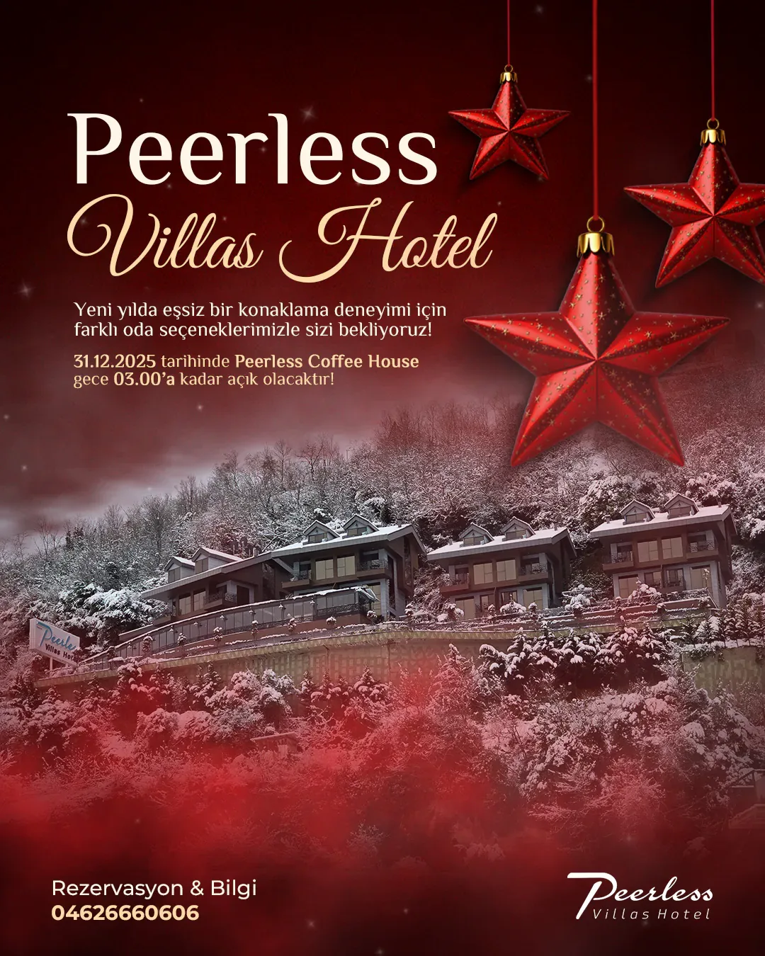 Peerless Villas Hotel Yılbaşı Rize sosyal medya referansı (Post)