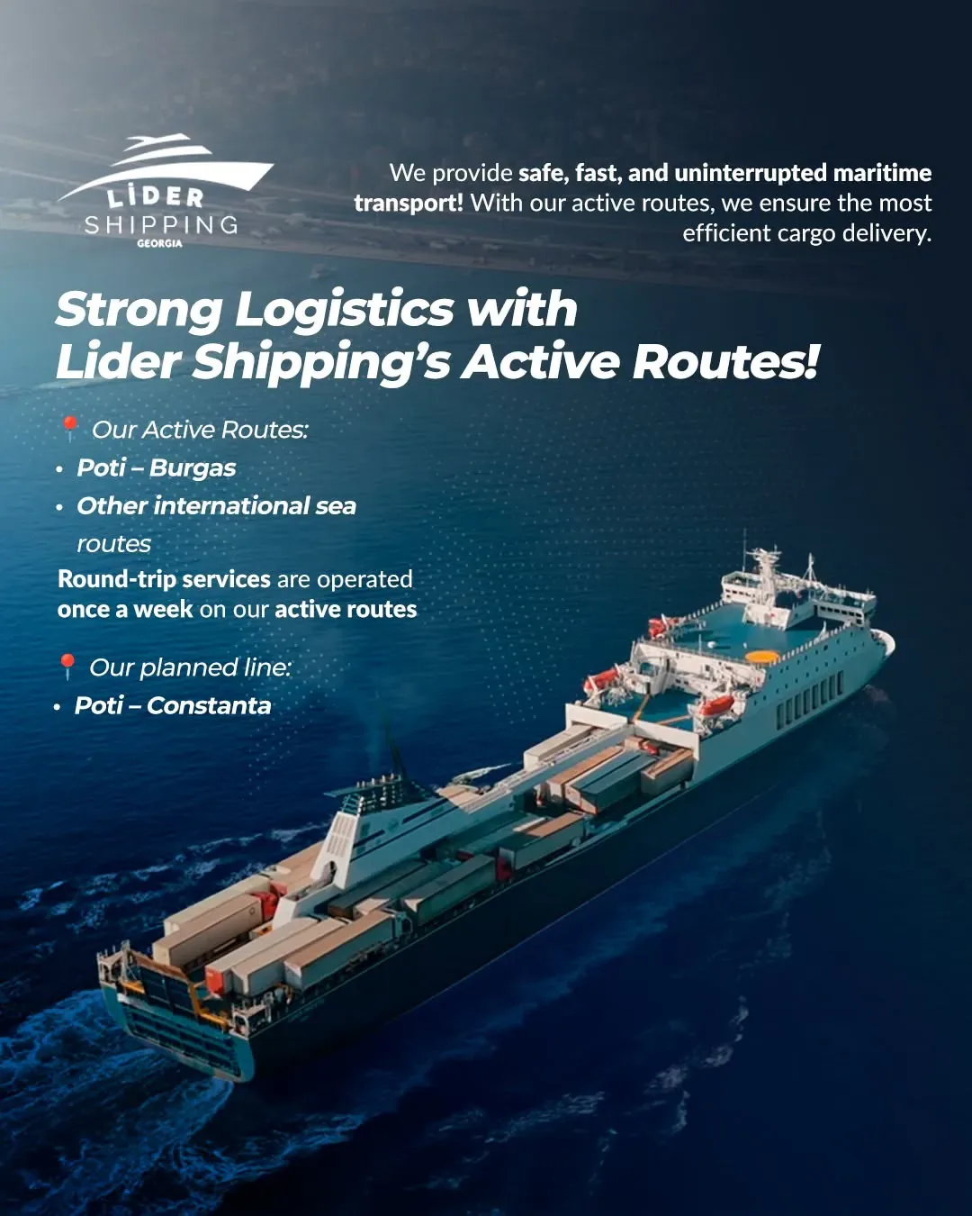 Lider Shipping Georgia Rize sosyal medya referansı (Post)